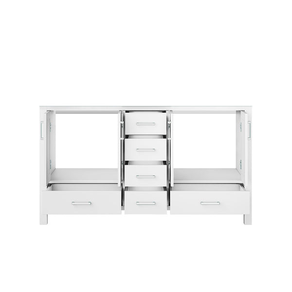 English Elm White Double Sink Vanity 60" W - Elegant Solid Wood Design With Ample Storage & Soft-Close Features B2731P258868-GIGA