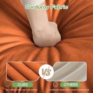 English Elm Slip-covered Plush Armchair with Deep Seat, High Back Cushions & Removable Chenille Cover, Cozy Orange W3041P281156