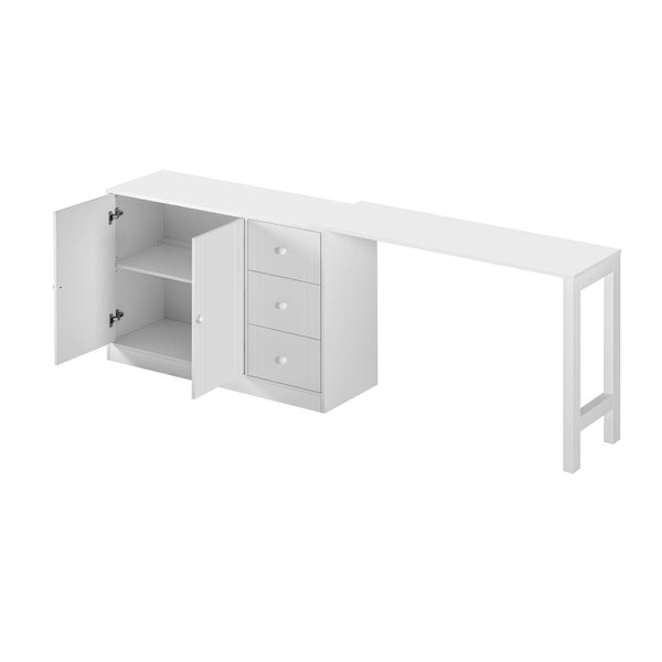 English Elm U_style Extendable Wooden Sideboard with 3 Drawers and 2 Doors for Entryway Living Room N711P334768K