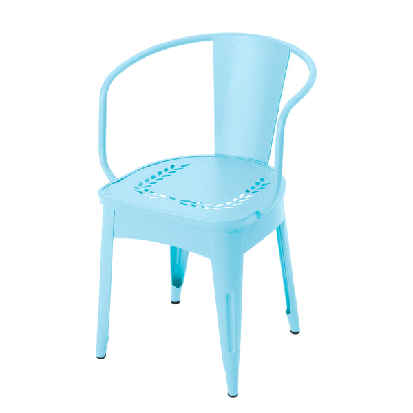 English Elm Christopher Knight Home® - LOURDES Matte Light Blue 3-Piece Iron Bistro Set – Weather-Resistant Floral Patio Table & 2 Chairs N773P278415B