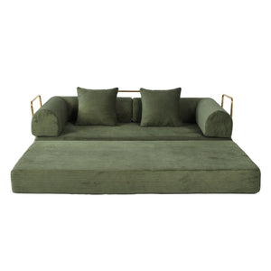 English Elm 2-in-1 Foldable Cloud Sofa Bed Plush Faux Fur Memory Foam Sleeper for Apartments W3422S00005
