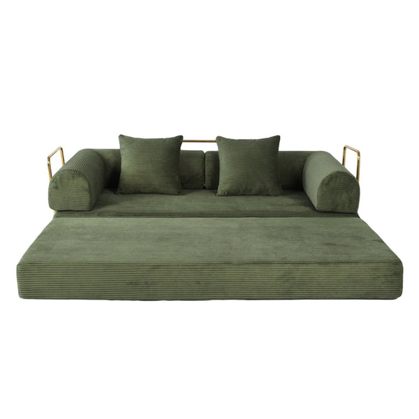 English Elm 2-in-1 Foldable Cloud Sofa Bed Plush Faux Fur Memory Foam Sleeper for Apartments W3422S00005