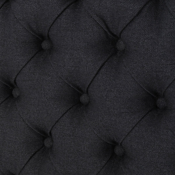 English Elm Christopher Knight Home® - Tufted Upholstered Queen Size Headboard with Button Detail, Adjustable Height, Velvet Finish, Modern Appeal Charcoal grey 55444.00DCHAR