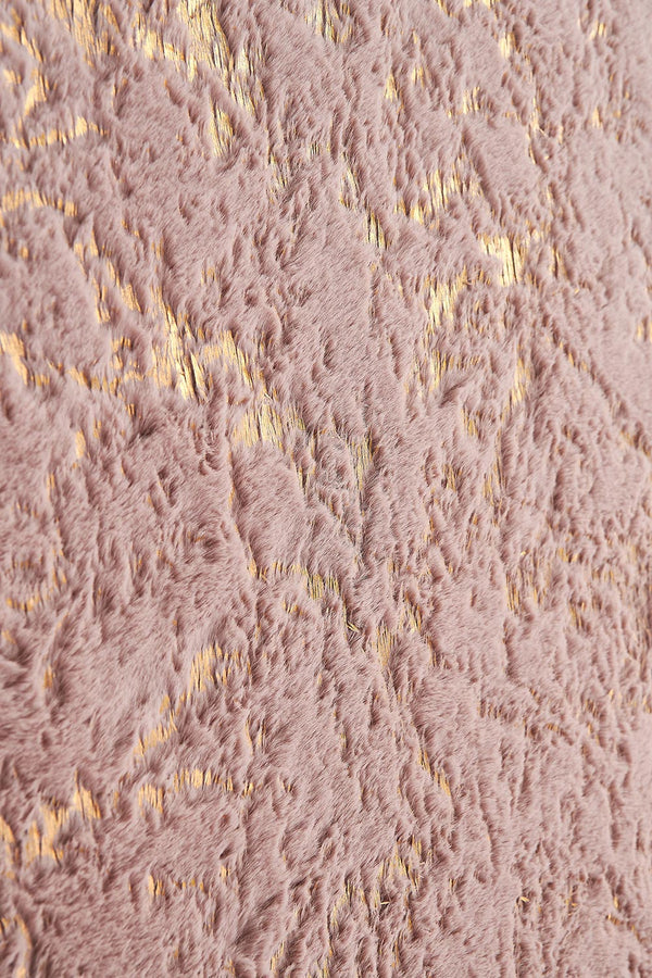 English Elm Luxury Dust Pink Faux Fur Area Rug With Gold Accents - Machine Washable, Soft & Non-Slip Design B030P233675