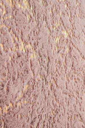 English Elm Luxury Dust Pink Faux Fur Area Rug With Gold Accents - Soft, Machine Washable & Versatile Decor Piece B030P233674