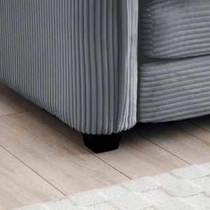 English Elm Two-Seater Theater Sofa In Grey Corduroy With Ottoman – Chic, Space-Saving Comfort For Small Spaces W714S00751-GIGA