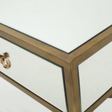 Christopher Knight Home® - Noble House - Siryen Modern Mirror Finished Side Table with Gold Iron Accents