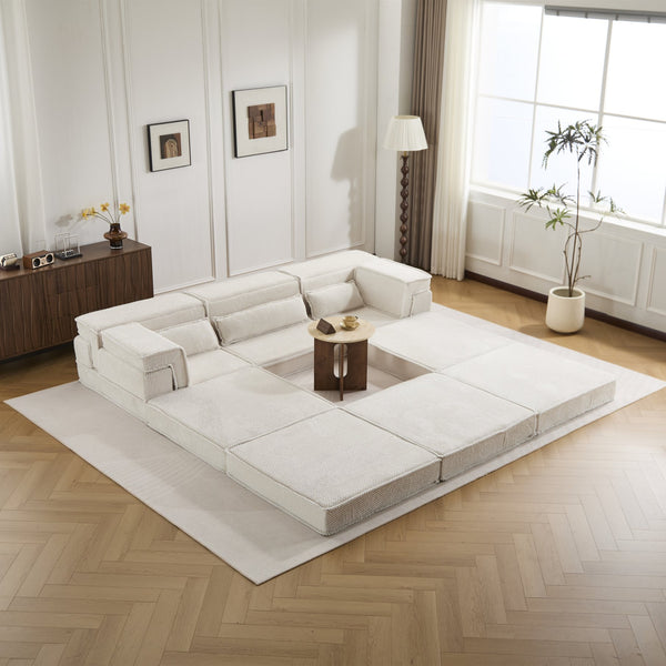 English Elm Compression Mahjong Sofa - Versatile Modular Floor Bed With Memory Foam & Soft Fleece, No Assembly W3723S00023