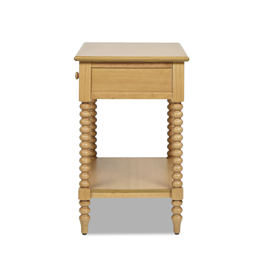 English Elm Jennifer Taylor Home - Easton 28" Modern Farmhouse Turned Side Table with Drawer & Shelf, Solid Rubberwood, Eco Chic Design B2719P238528