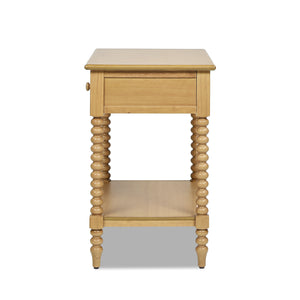 English Elm Jennifer Taylor Home - Easton 28" Modern Farmhouse Turned Side Table with Drawer & Shelf, Solid Rubberwood, Eco Chic Design B2719P238528