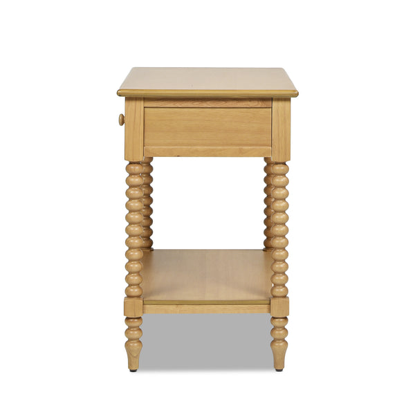 English Elm Jennifer Taylor Home - Easton 28" Modern Farmhouse Turned Side Table with Drawer & Shelf, Solid Rubberwood, Eco Chic Design B2719P238528