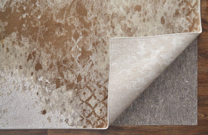 Feizy Rugs Waldor Modern Abstract Distressed Rug - Elegant High-low Pile Design In Gold, Ivory, And Gray Hues Brown,Tan,Ivory Polypropylene,Polyester 73539ncfivygldh13