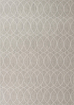 Unique Loom Outdoor Trellis Gitter Machine Made Trellis Rug Light Gray, Ivory 7' 10" x 11' 0"