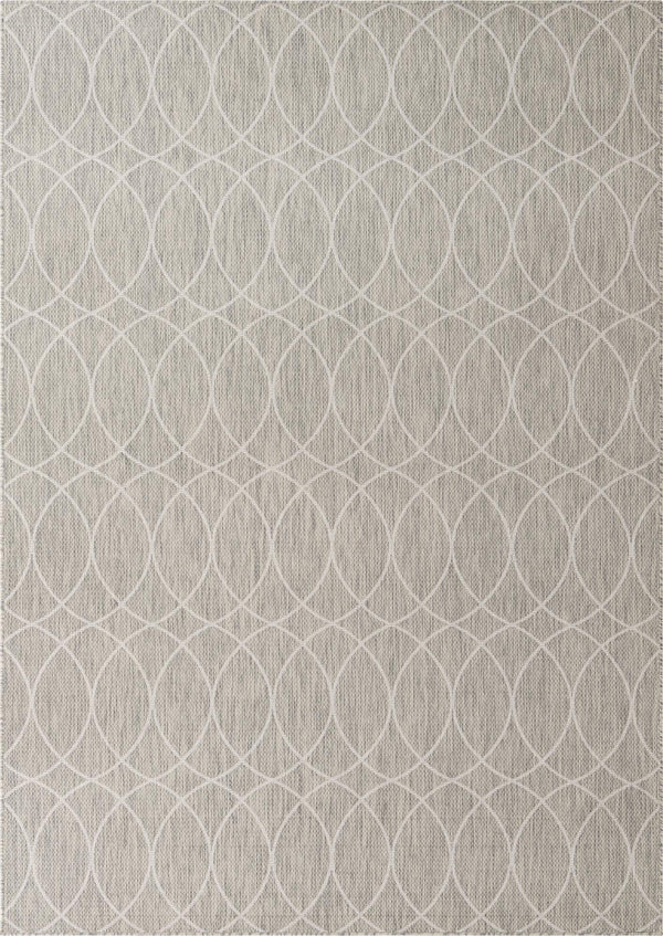 Unique Loom Outdoor Trellis Gitter Machine Made Trellis Rug Light Gray, Ivory 7' 10" x 11' 0"
