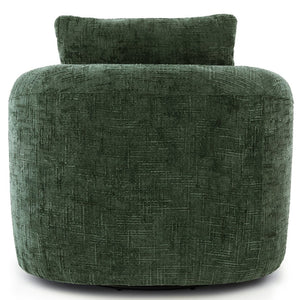 English Elm 360° Swivel Sofa Chair with Dual-Layer Cushion, Tufted Back & Iron Base for Living Room Comfort Green N719P351870F