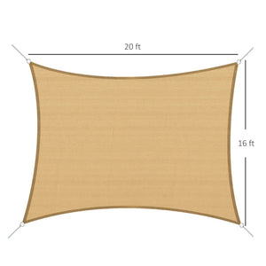 English Elm Sun Shade Sail Canopy Woven Polyethylene Uv Blocking Outdoor Patio Pool Cover T3971P382346