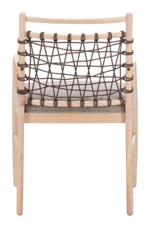 Wezly Modern Ivory Lounge Chair - Textured Fabric and Whitewashed Rubberwood for Stylish Comfort