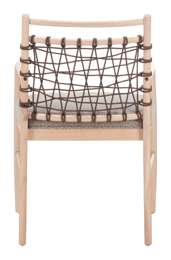 Wezly Modern Ivory Lounge Chair - Textured Fabric and Whitewashed Rubberwood for Stylish Comfort