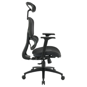 OSP Home Furnishings Mesh Back Ergonomic Manager Chair with Lumbar Support Headrest and Adjustable Armrests EMM98958HR-3