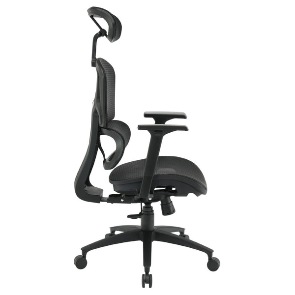 OSP Home Furnishings Mesh Back Ergonomic Manager Chair with Lumbar Support Headrest and Adjustable Armrests EMM98958HR-3