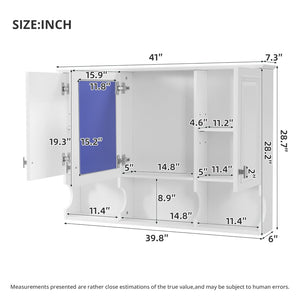 English Elm 3-in-1 Wall Mounted Bathroom Medicine Cabinet with Soft Close Mirror and Towel Bar White N710P358620K
