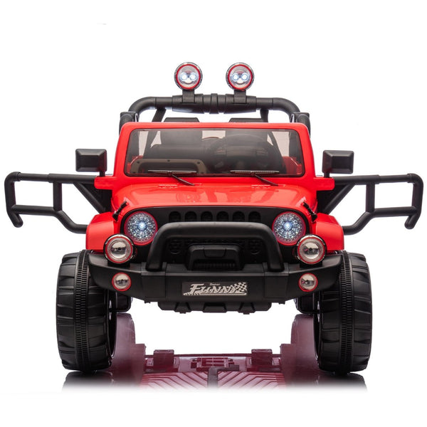 English Elm 24v Kids Electric Ride on Car with Parental Remote Rear Suspension and Bluetooth Audio Red W1578P228745