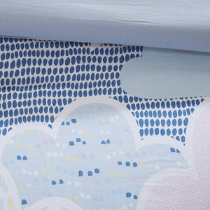 JLA Home Urban Habitat Kids - Cotton Cloud-Print Duvet Cover Set for Kids — 100% Pre-Shrunk Hypoallergenic, OEKO-TEX Certified Blue UHK12-0034