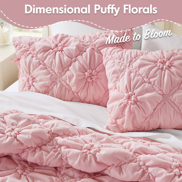 English Elm 3PCS King Comforter Set with Plush Microfiber Fill, Oversized 102"x88" Comforter and Shams Pink 16.93 L x 12.99 W x 7.87 H B035P366524