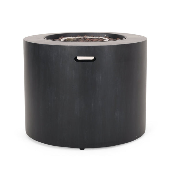 English Elm Circular Powder Coated Iron Propane Fire Pit 50000 Btu Outdoor Patio Gatherings N772P405046B