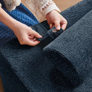 English Elm High-Density Pure Sponge Sofa Foldable Tatami Lounger Velvet Foam Seat Portable Sofa Bed for Small Spaces Blue W1765P342019