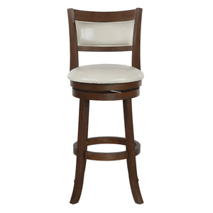 OSP Home Furnishings Swivel Stool 30" Cream / Dark Walnut Finish