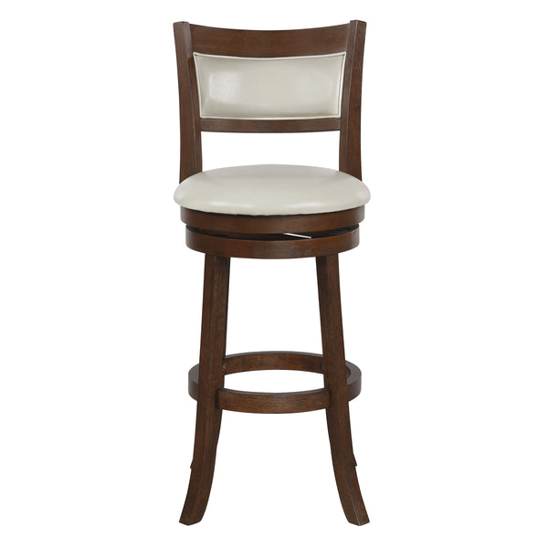 OSP Home Furnishings Swivel Stool 30" Cream / Dark Walnut Finish