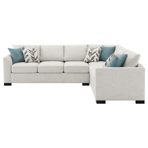 English Elm Radison Greige Fabric Sleeper Sectional with Hidden Pull-out Bed for Living Rooms B062S01405