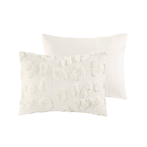 JLA Home Intelligent Design - Animal Clipped Chenille Comforter Set in Off-White — Hypoallergenic, OEKO-TEX, Machine Washable Luxury 90 L x 104 W x 1H ID10-2420