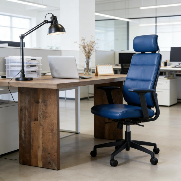 English Elm Sturdy Two-tier Computer Desk with File Cabinet and Monitor Riser for Home Office T3971P452789