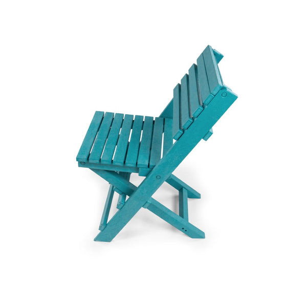 English Elm Coastal Bay Recycled Hdpe Folding Bistro Chair for Patio and Balcony Use Teal B2745P409658