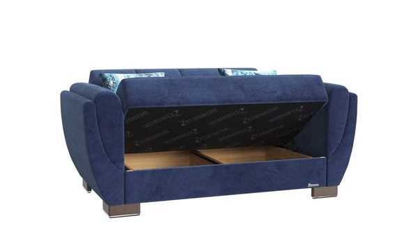 English Elm PrimeNest NimbusFlow Collection Upholstered Convertible Loveseat with Storage, Sleeper, Chenille Comfort Blue B030P281733