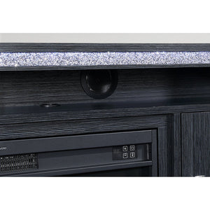 English Elm Almera Dark Grey 72" Fireplace Console — Solid Wood/MDF, 15 Temps, 7 LED Colors, Remote, Timer B201P359622