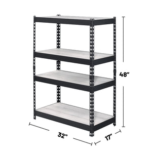 English Elm 4 Tier Rectangular Bookcase Industrial Black Frame with Natural Shelves, Adjustable Storage & Chic Decor Appeal B016P311283