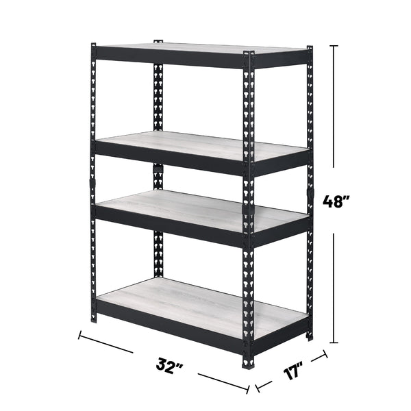 English Elm 4 Tier Rectangular Bookcase Industrial Black Frame with Natural Shelves, Adjustable Storage & Chic Decor Appeal B016P311283