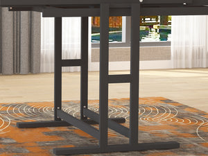 English Elm Extendable Convertible Shelf-to-Table Dining Table with Mahogany Wood & Metal Frame for Small Spaces W3128P281270