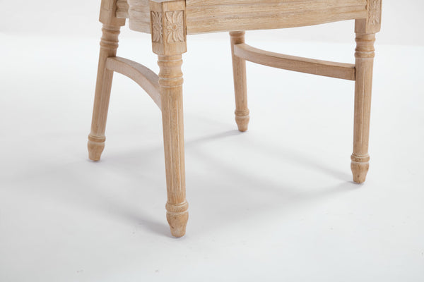 English Elm French Country Dining Chairs Set Of 2 - Upholstered Rattan Back, Stackable, Elegant For Any Space W3426P322684