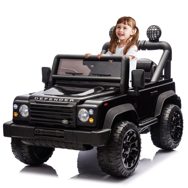 English Elm Licensed Land Rover Defender Ride on Car 24v Dual Motor with Parental Remote Black W1578P339065