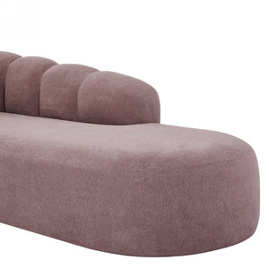 English Elm 80" Curved Sofa Scalloped Bubble Back Polyester Upholstered Modern Living Room Seating Ash Purple N771P397555I
