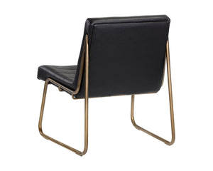 Sunpan Anton Lounge Chair - Stylish Comfort with Sculpted Seat and Rustic Bronze Frame for Modern Spaces Vintage Black