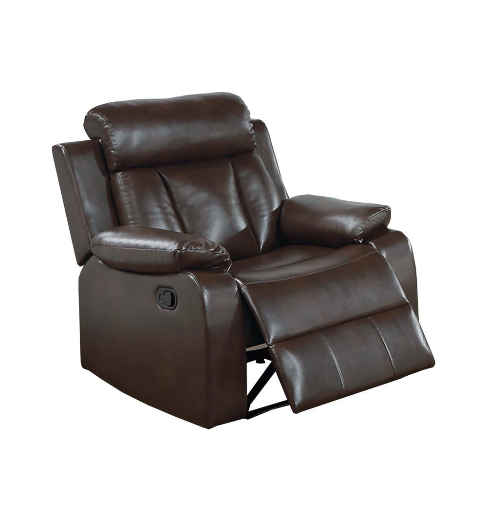 English Elm Modern Leatherette Manual Recliner with Pillow Arms Padded Headrest for Living Room B011P466587