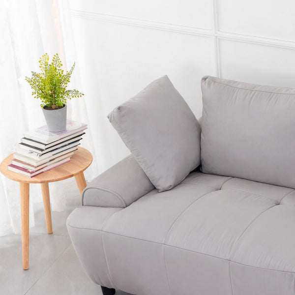 English Elm 86.6″ Modern Large Two-Seat Sofa with High Seat Height, Plush Suede Upholstery, Sleek Lofty Design Light Gray W1767S00003