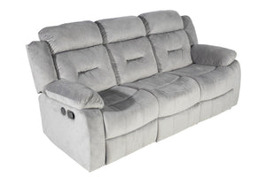 English Elm Recliner Sofa Three Seat Velvet Tufted Usb Charging Plush Living Room Couch B089P240507