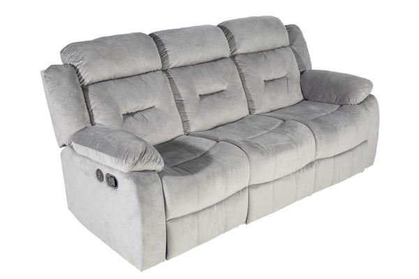 English Elm Recliner Sofa Three Seat Velvet Tufted Usb Charging Plush Living Room Couch B089P240507