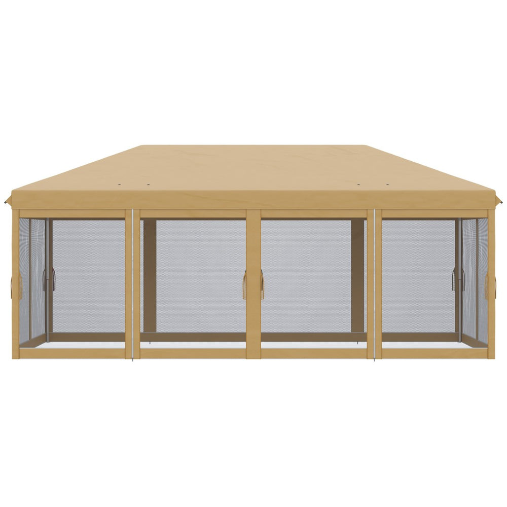 English Elm Outsunny 10' X 20' Heavy Duty Pop Up Canopy Tent With Mesh Sides - Instant Sun Shelter For Events And Parties W2225P174201-GIGA